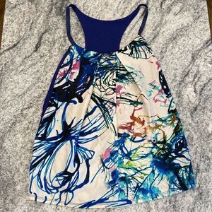 Eight Sixty Abstract Colorful Cotton Racerback Tank Top